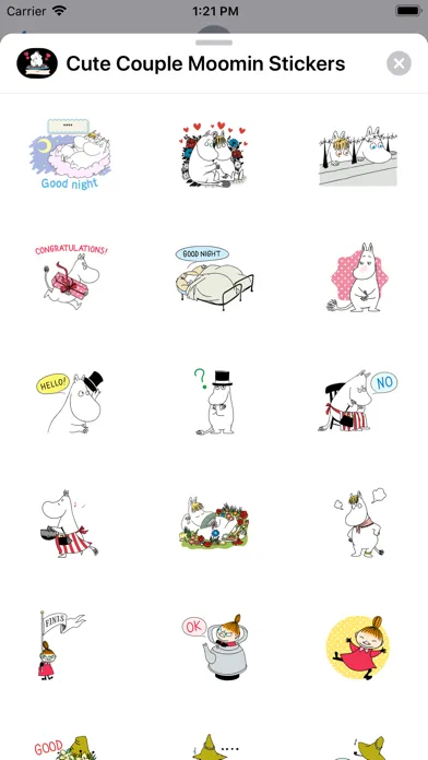 Cute Couple Moomin Stickers Screenshots