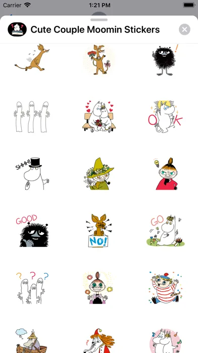 Cute Couple Moomin Stickers Screenshots