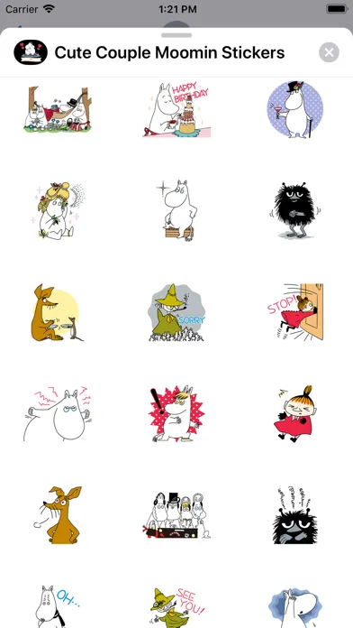 Cute Couple Moomin Stickers Screenshots