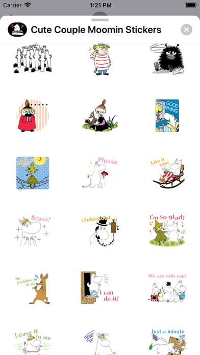 Cute Couple Moomin Stickers Screenshots