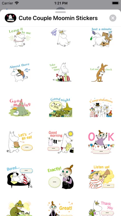 Cute Couple Moomin Stickers Screenshots