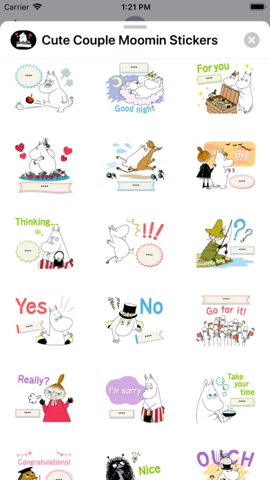 Cute Couple Moomin Stickers Screenshots