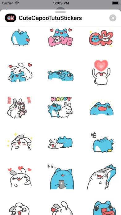 Capturas de tela do Couple Capoo & Tutu Stickers