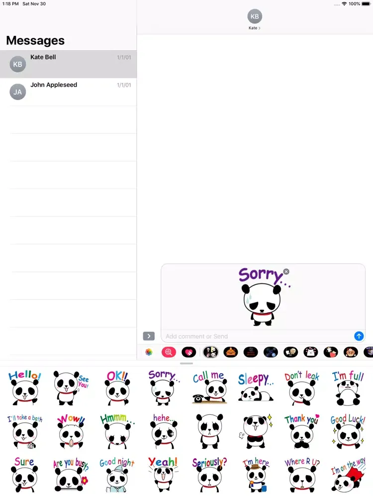 Adorable Panda Stickers iPad  স্ক্রিনশট