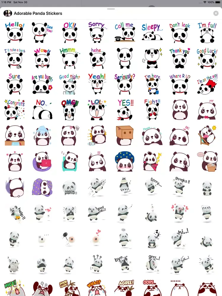 Adorable Panda Stickers iPad  স্ক্রিনশট