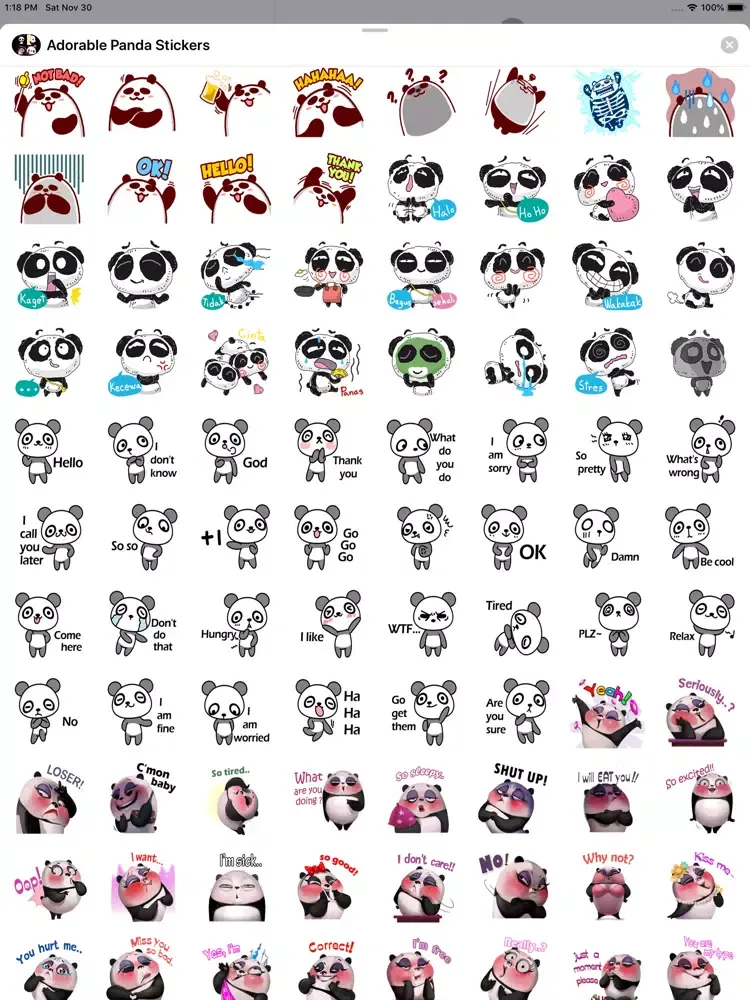 Adorable Panda Stickers iPad  স্ক্রিনশট