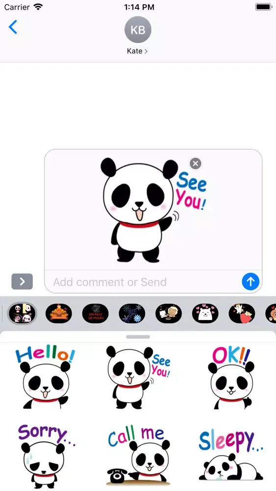 Adorable Panda Stickers স্ক্রিনশট