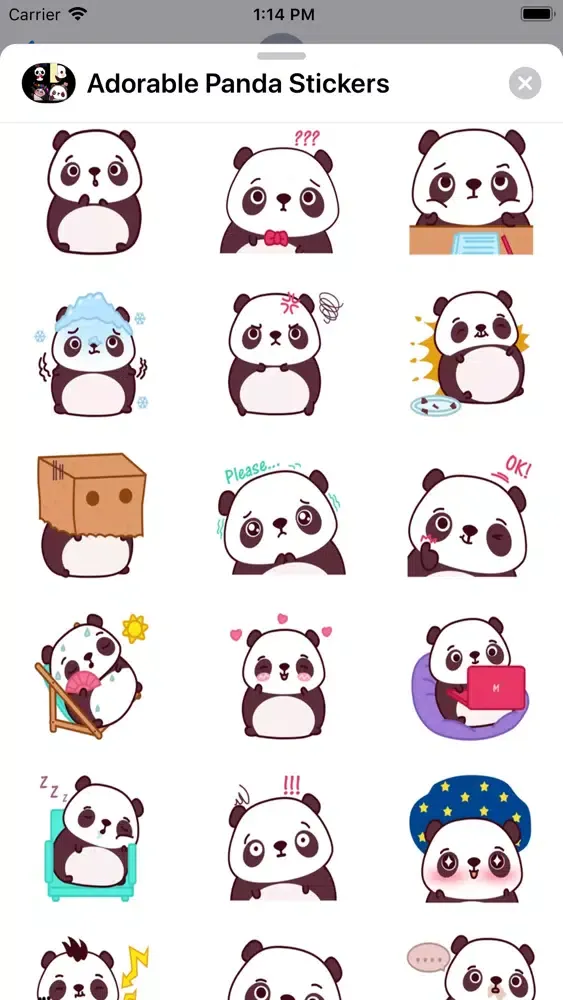 Adorable Panda Stickers স্ক্রিনশট