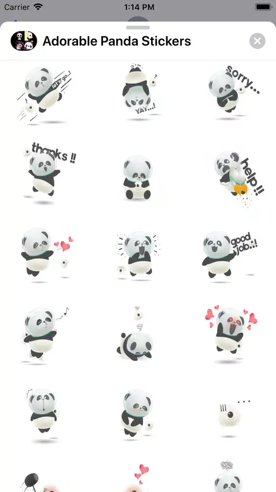 Adorable Panda Stickers স্ক্রিনশট