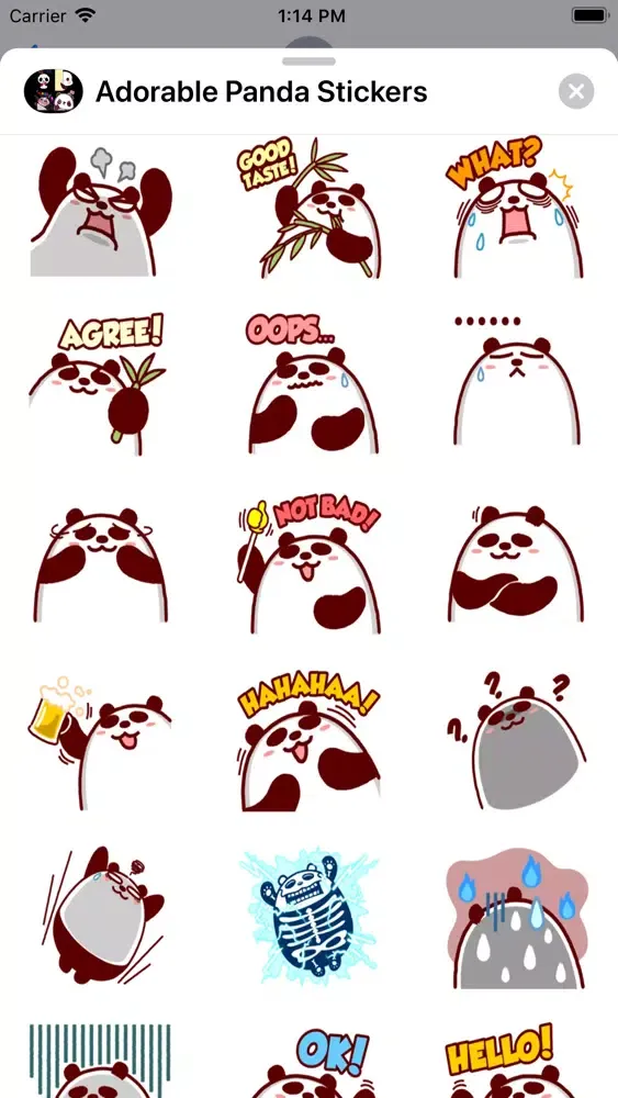 Adorable Panda Stickers স্ক্রিনশট