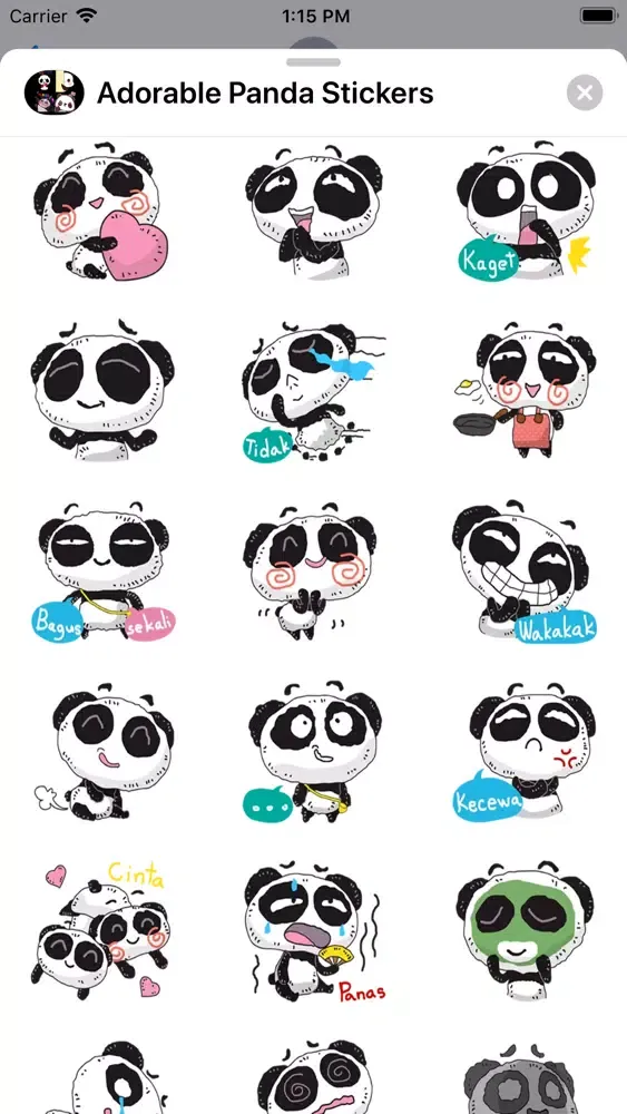 Adorable Panda Stickers স্ক্রিনশট