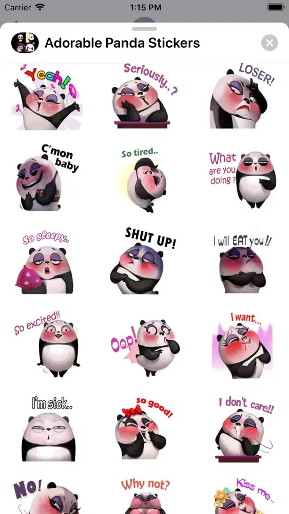 Adorable Panda Stickers স্ক্রিনশট