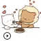 Cute Couple Kitty Lion Sticker