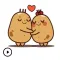 Cute Couple Potato Stickers