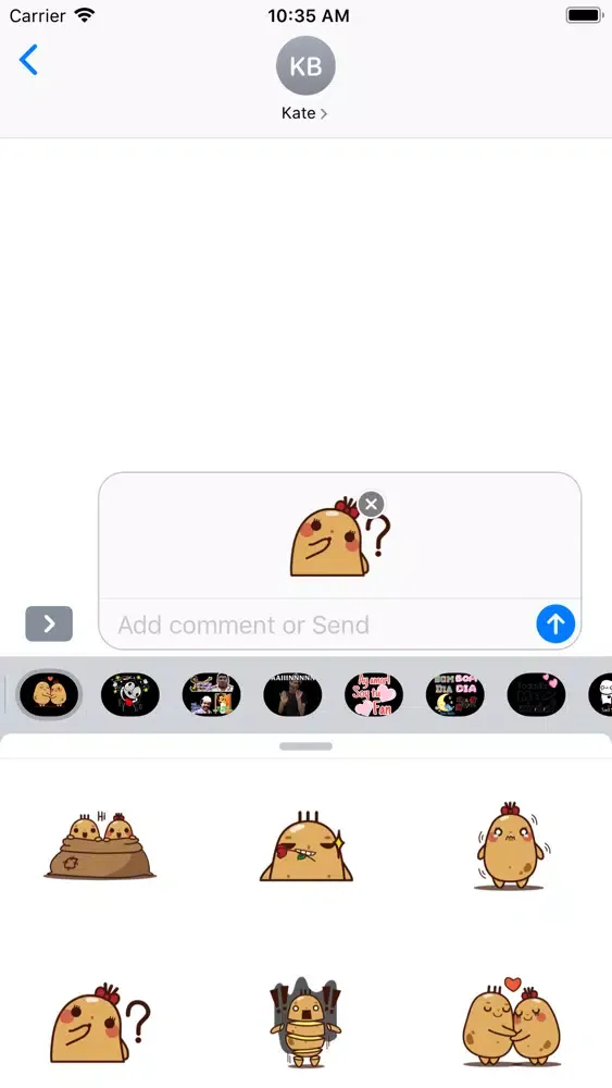 Cute Couple Potato Stickers スクリーンショット