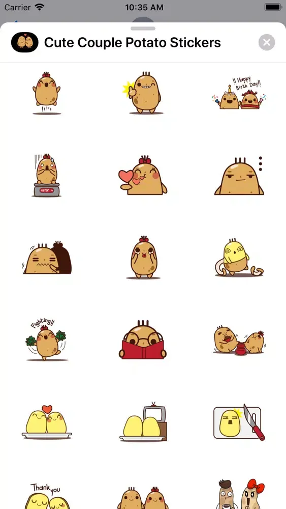 Cute Couple Potato Stickers スクリーンショット