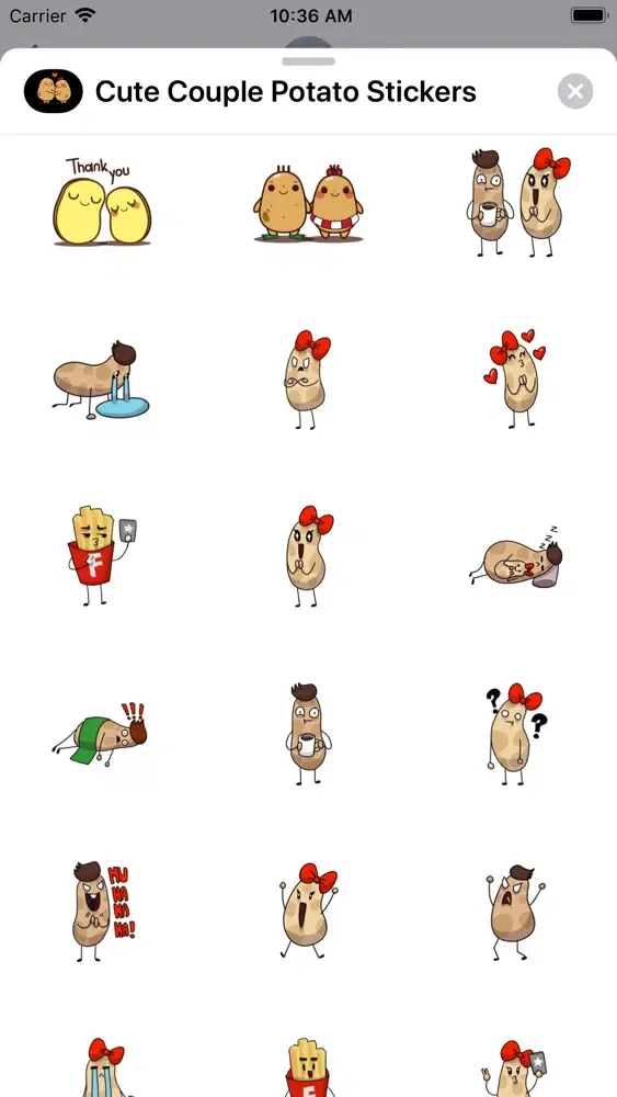 Cute Couple Potato Stickers スクリーンショット