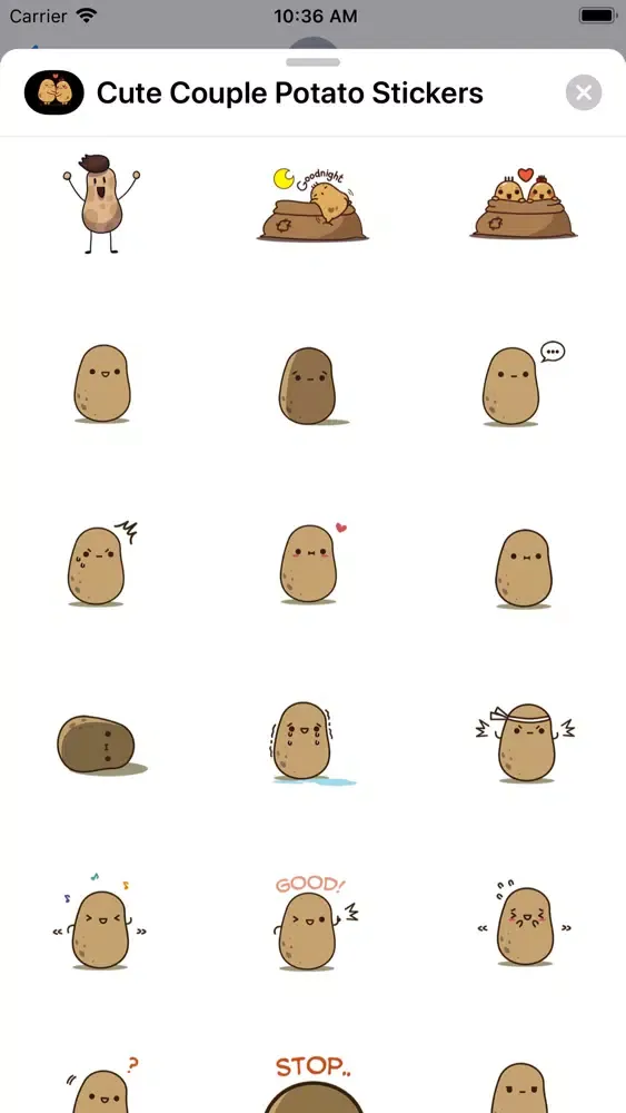 Cute Couple Potato Stickers スクリーンショット
