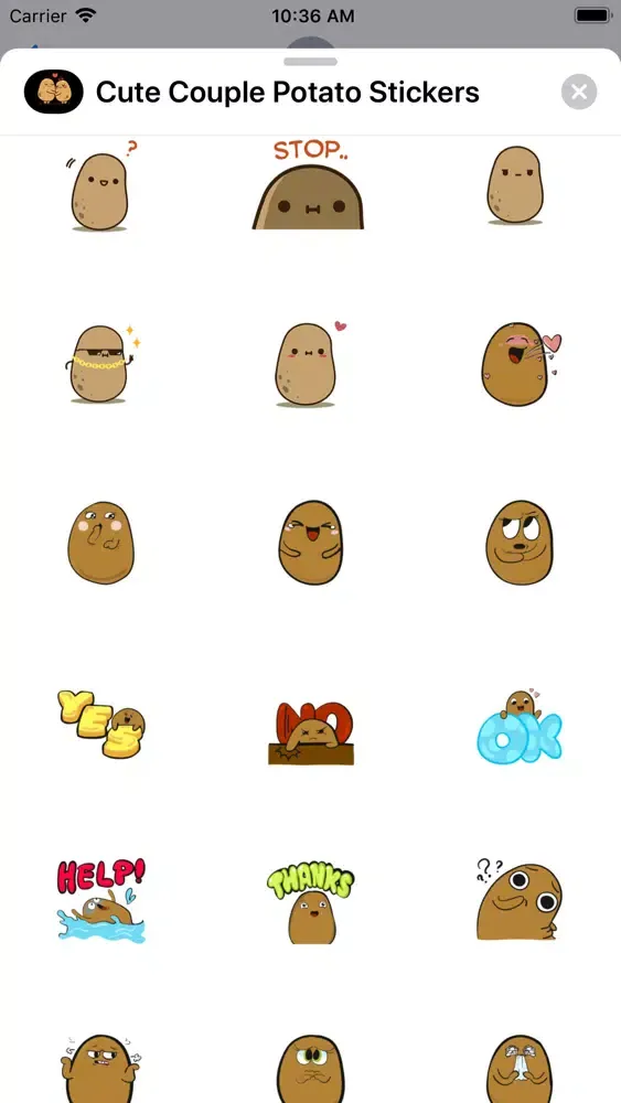 Cute Couple Potato Stickers スクリーンショット