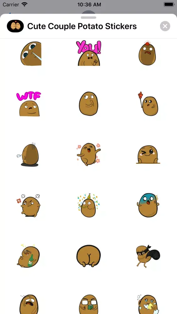 Cute Couple Potato Stickers スクリーンショット