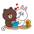 Cute Couple Brown Cony Sticker
