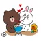 Cute Couple Brown Cony Sticker