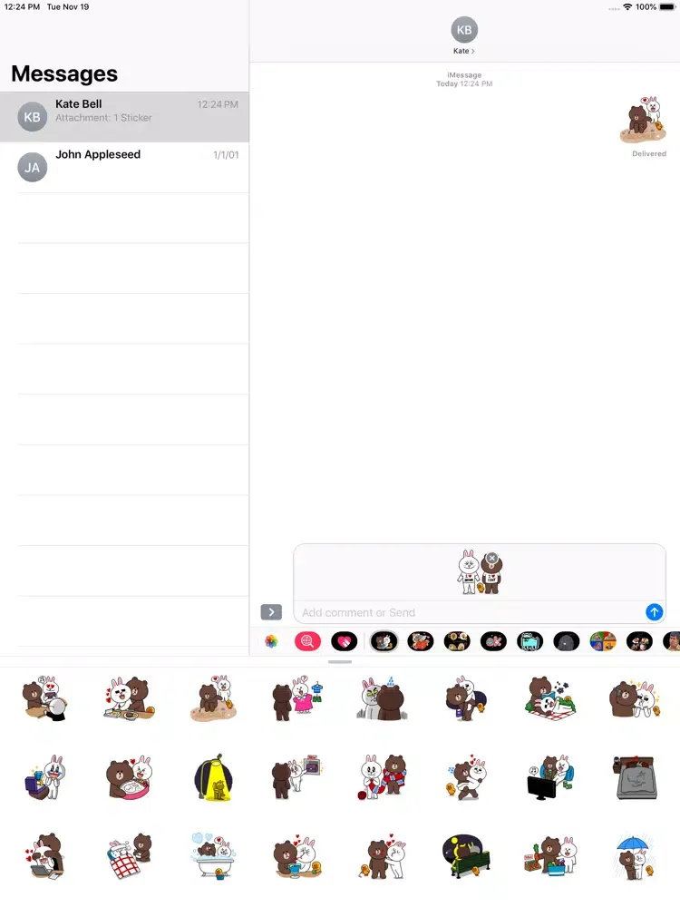Zrzuty ekranu Cute Couple Brown Cony Sticker iPad 