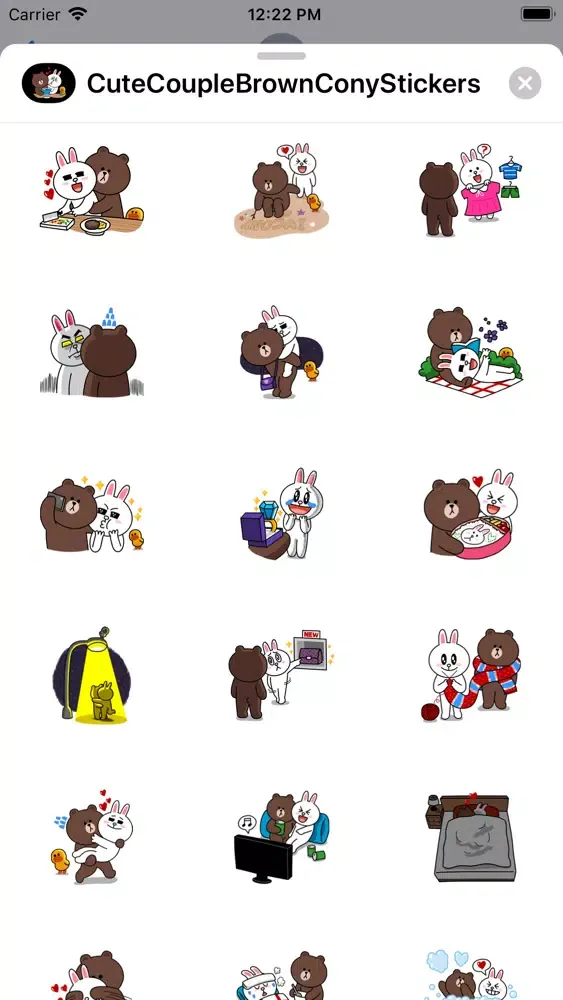 Zrzuty ekranu Cute Couple Brown Cony Sticker