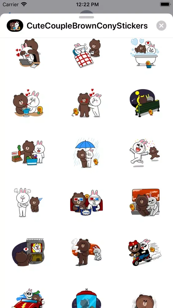 Zrzuty ekranu Cute Couple Brown Cony Sticker