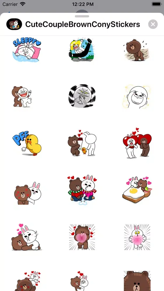 Zrzuty ekranu Cute Couple Brown Cony Sticker