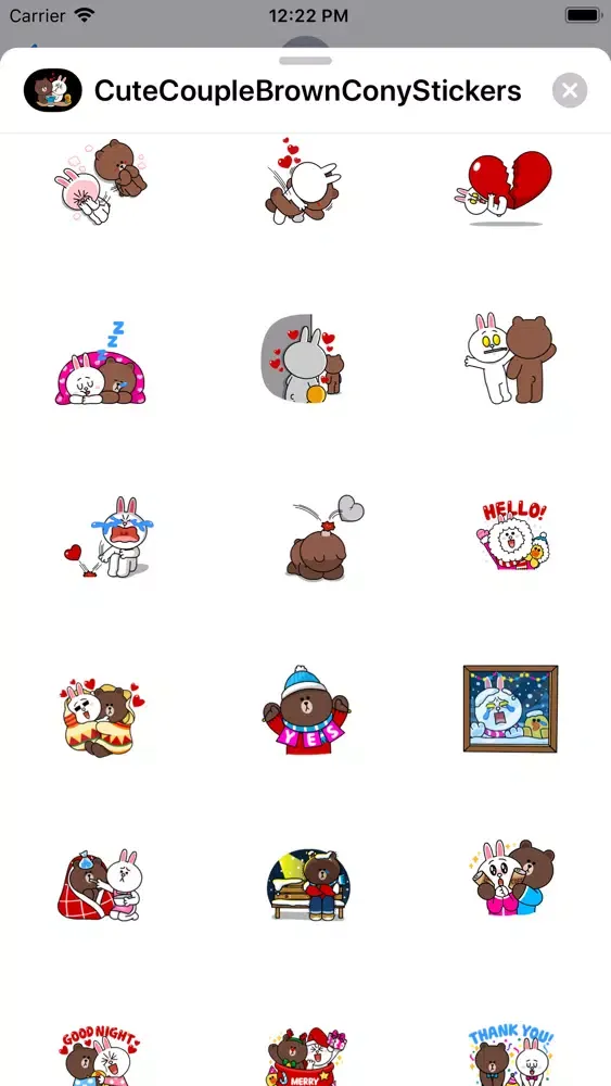 Zrzuty ekranu Cute Couple Brown Cony Sticker