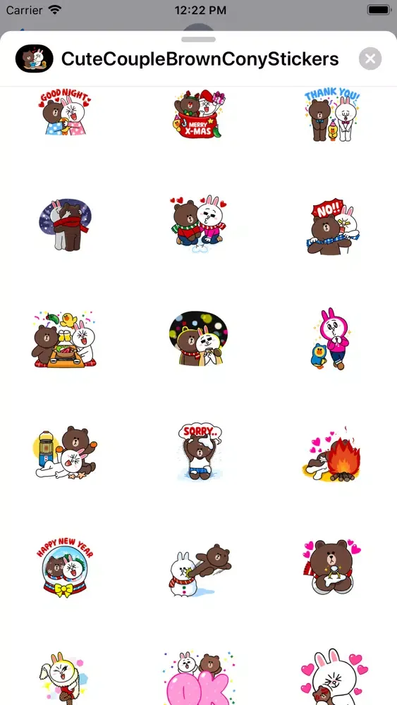 Zrzuty ekranu Cute Couple Brown Cony Sticker