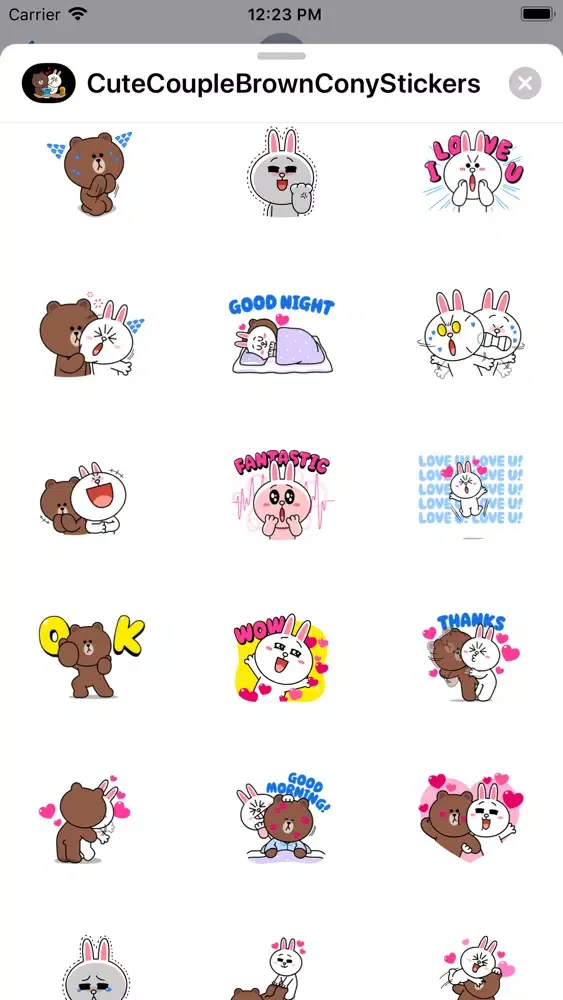 Zrzuty ekranu Cute Couple Brown Cony Sticker