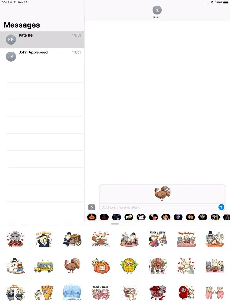 Скриншоты Happy Turkey Day Stickers iPad 