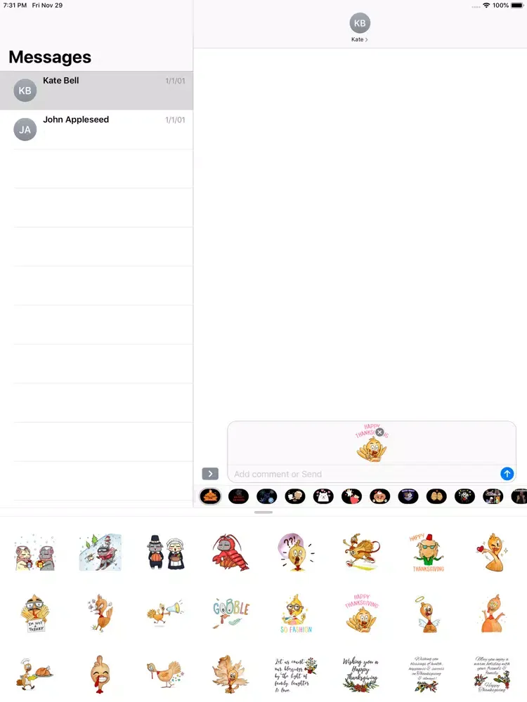 Скриншоты Happy Turkey Day Stickers iPad 