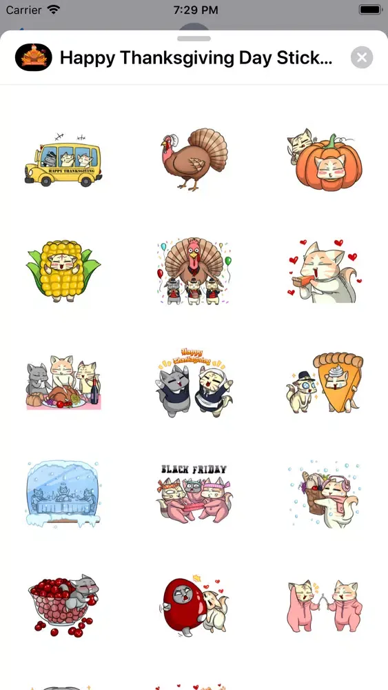 Скриншоты Happy Turkey Day Stickers