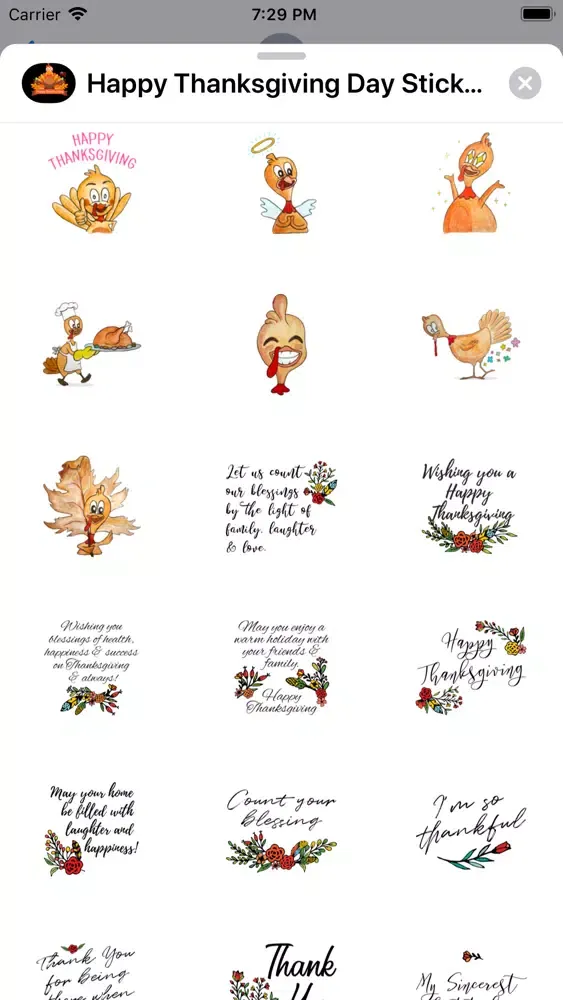 Скриншоты Happy Turkey Day Stickers