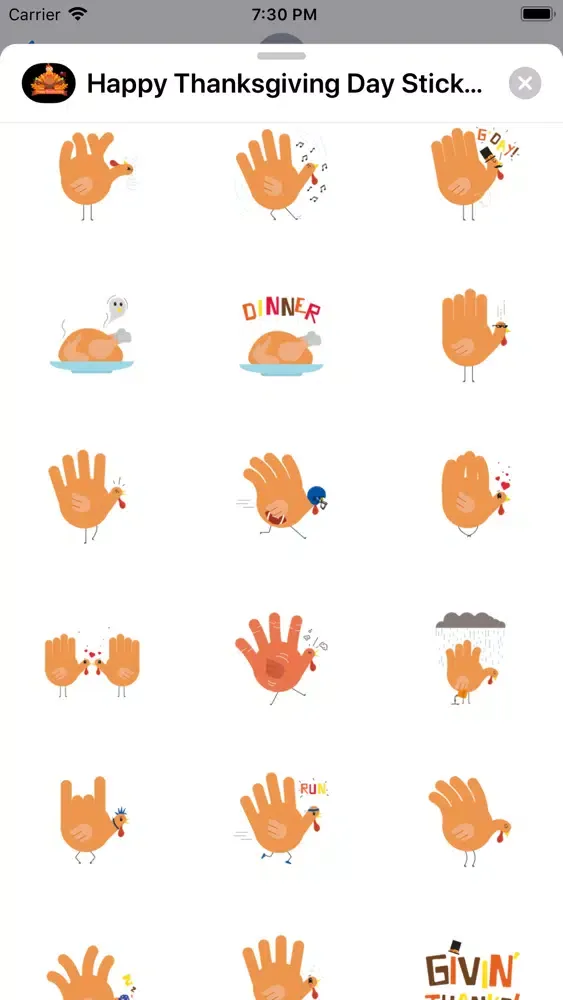 Скриншоты Happy Turkey Day Stickers