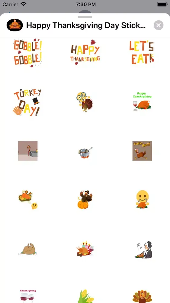 Скриншоты Happy Turkey Day Stickers