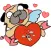Pug love Dog Stickers Pack