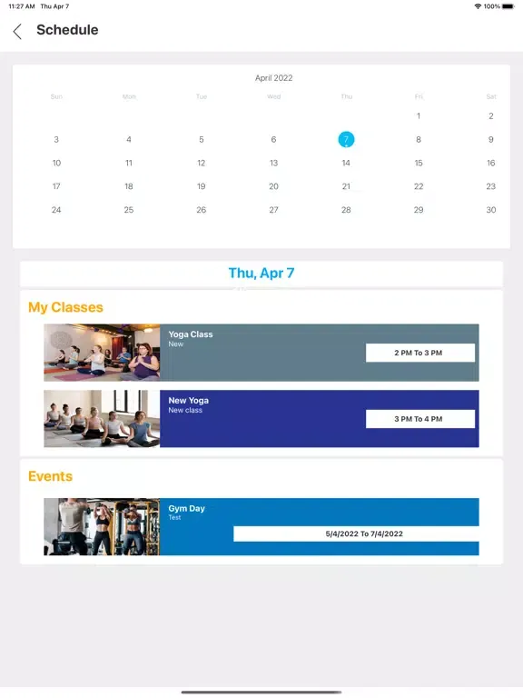 Tangkapan layar Jeem Gym SA iPad 