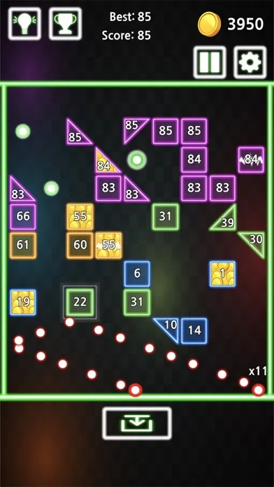 Infinite Brick Breaker: Neon!! স্ক্রিনশট