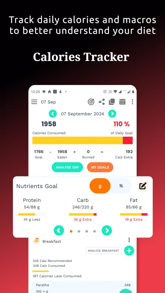 Capturas de pantalla de Food Tracker & Calorie Counter