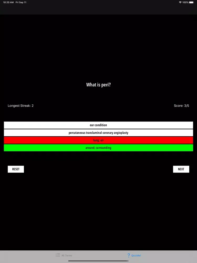 Tangkapan skrin MedTerm iPad 