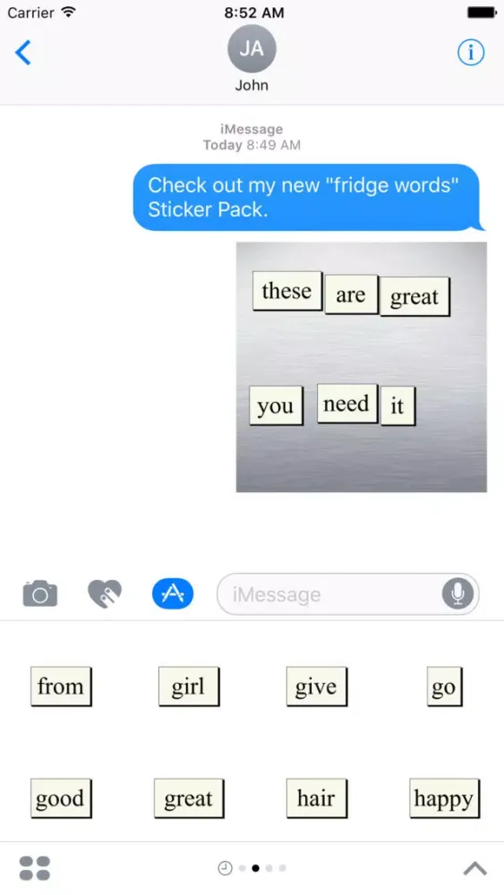 Capturas de tela do Fridge Words Sticker Pack