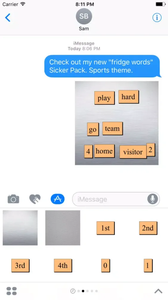 fridge words Sports Sticker Pack 스크린샷