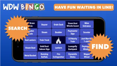 Capturas de tela do WDW Bingo