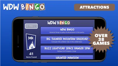 Capturas de tela do WDW Bingo