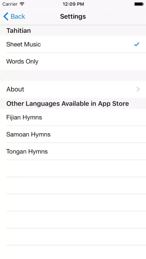 ภาพหน้าจอของ Tahitian Hymns