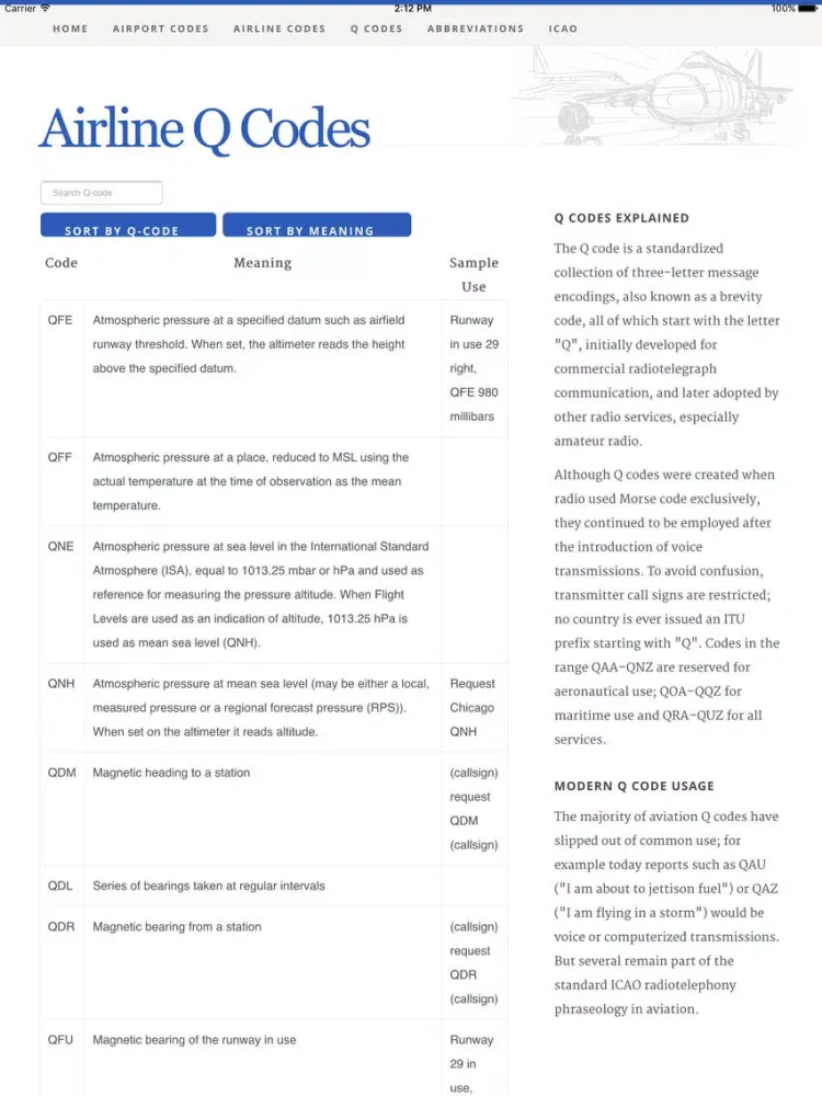 Airport Airline Codes Database iPad  স্ক্রিনশট